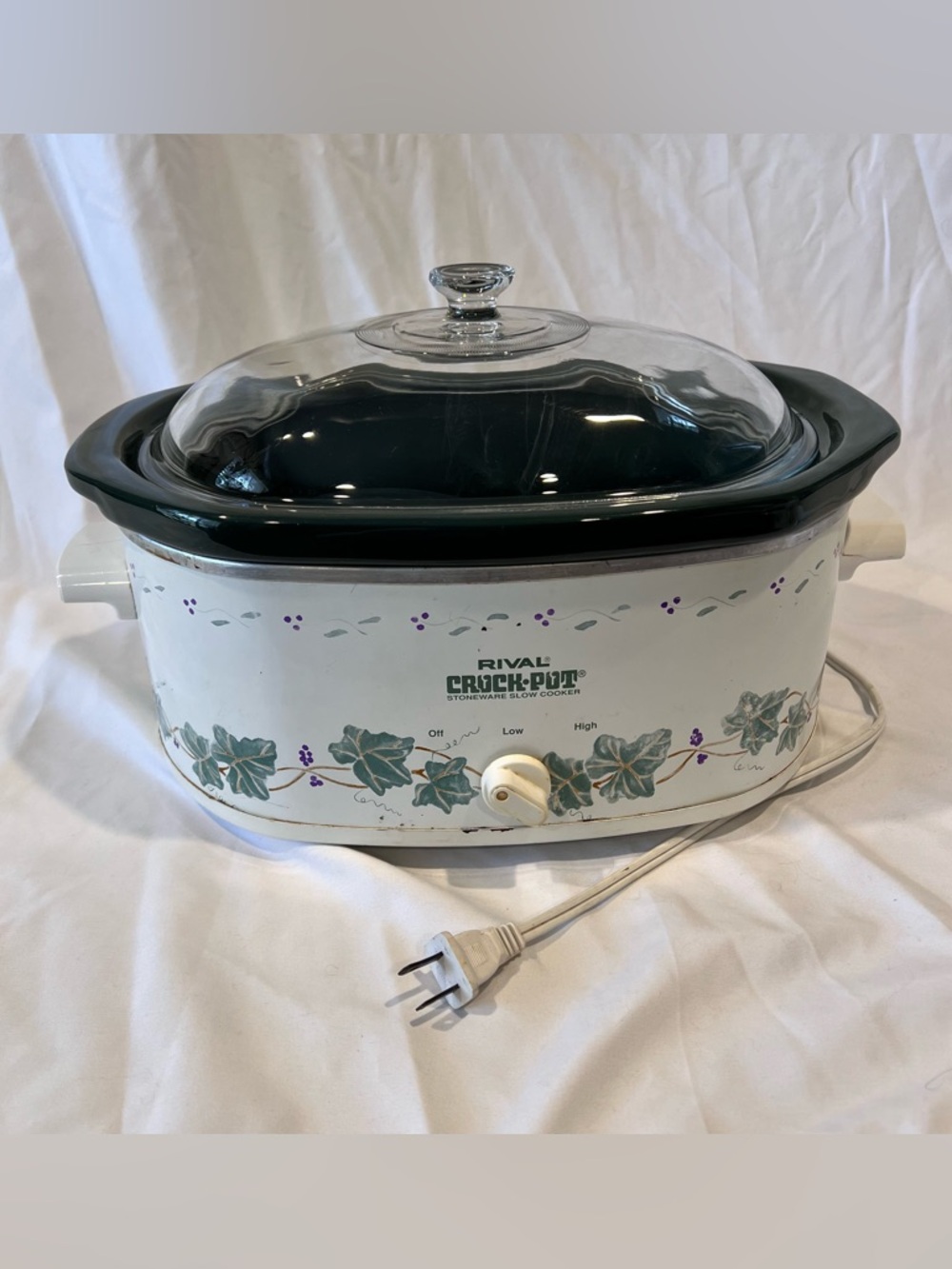 Rival Crock-Pot White and Green Slow Cooker